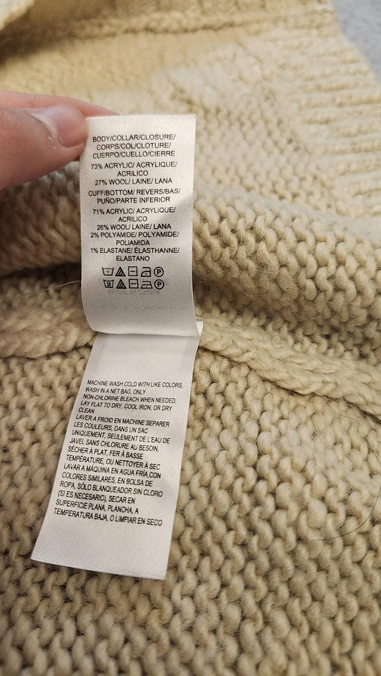 Cardigã feminino Lucky Brand suéter médio creme bobble robusto malha frontal aberta - Imagem 4 de 4