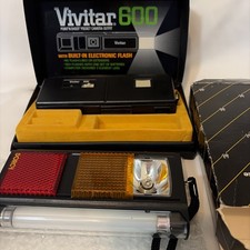 Vintage Vivitar 600 Pocket Camera Outfit w/ Flash Filters Case  Box 1970s Film