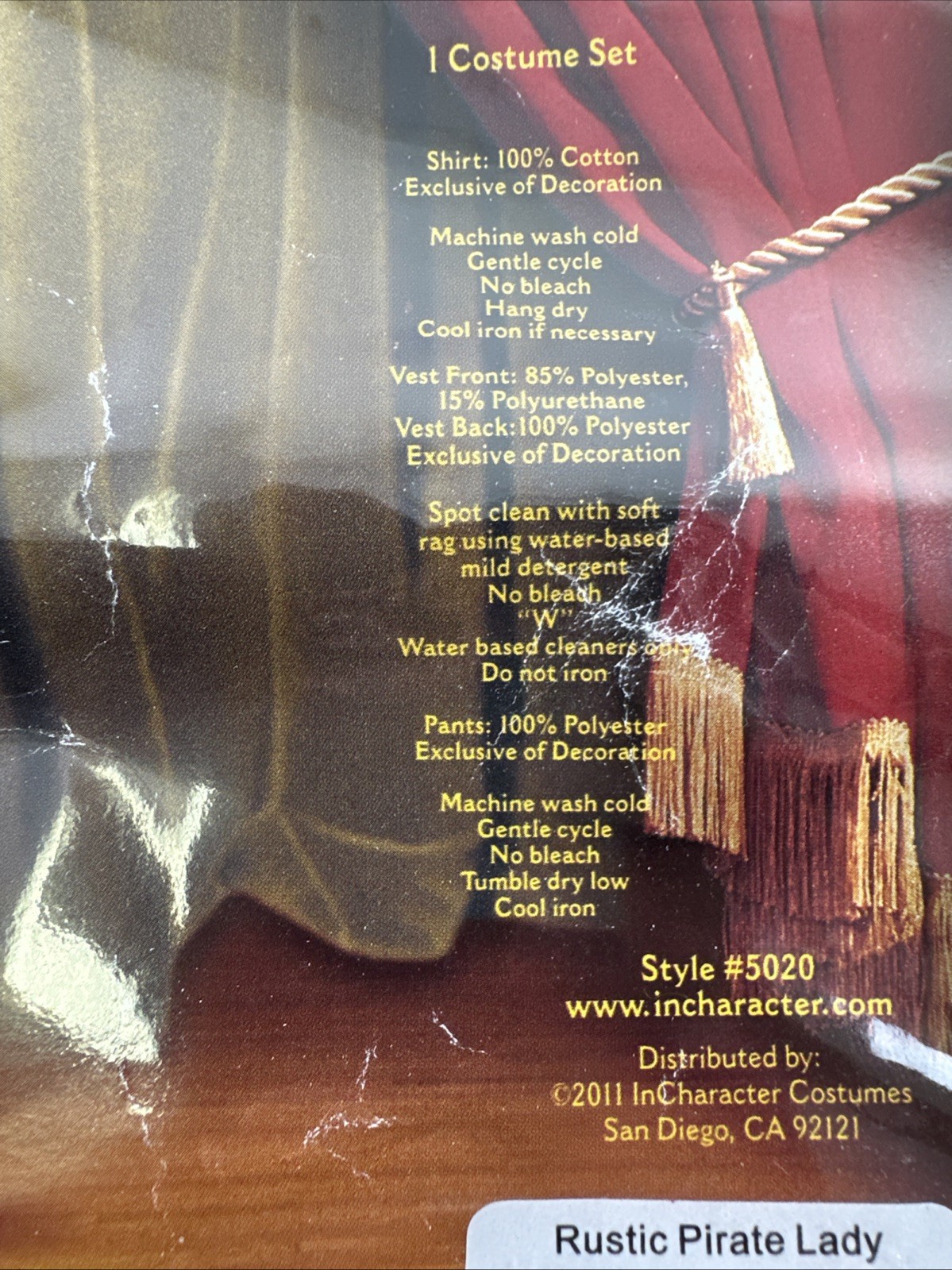 Incharacter Rustic Pirate Lady Costume Plus 3X Corset Gauze Blouse Boot Tops Hat