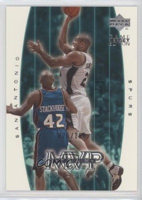 2000 Upper Deck Game Jersey Edition Silver UD Exclusives /100 Tim Duncan HOF 2d0