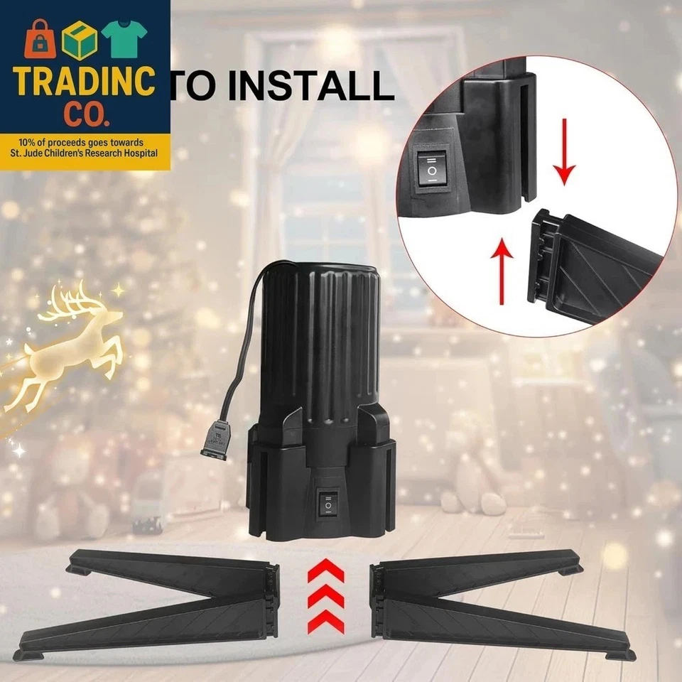 360 Degree Rotating Christmas Tree Stand, Revolving Artificial Tree Base for Tre - Image 2 of 4