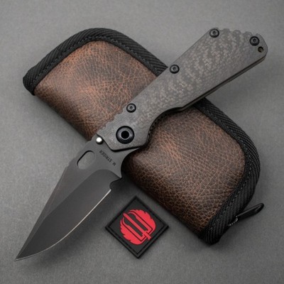 NEW! Strider Knives SMF CC 4'' Handground Bowie PD#1 Carbon Fiber/Titanium