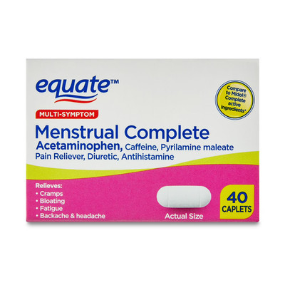 Equate Menstrual Complete Max Strength Caplets Compare to Midol Complete