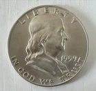 1959 Franklin Half Dollar MS KM 199 U.S. coin 50c blue mark on reverse
