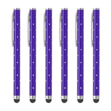 6Pcs Bling Crystal Stylus Pens for Touch Screens Purple