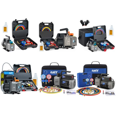 #ad #ad 4CFM OMT Air Vacuum Pump HVAC Manifold Gauge Set AC A C Refrigeration Kit Combo $199.99