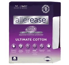 Allerease Full Ultimate Cotton Zippered Mattress Protector, New