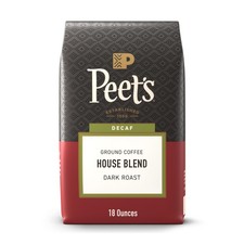 Peet's Coffee, Dark Roast Ground 18 Ounce Pack of 1 , Decaf House Blend