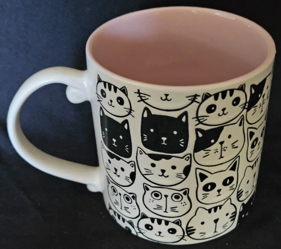 Taza de café Happy Funny Cats Spectrum Designz Lg taza de té gatitos cerámica 18 oz. Foto 2 de 4