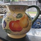 Retired Gibson Home Stoneware Large Ceramic Pitcher Fruit Grove Apple & Pear Vtg — photo 3