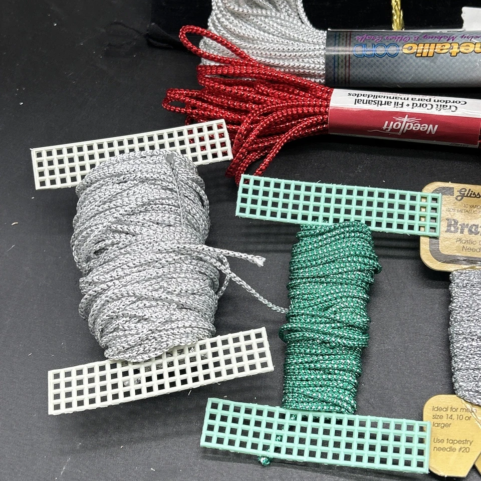 Lote Navidad De Colección Borde Metálico Cordón Trenza Adorno Dorado Plata Verde Rojo 200 Yd Foto 4 de 4