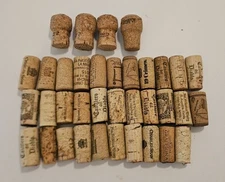 Natural Wine Corks - Lot of 30+ Used Removed Bottles Varied Brands Crafts