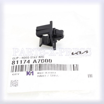 GENUINE OEM KIA / HYUNDAI BLACK PLASTIC HOOD-SUPPORT ROD HOLDER CLIP 81174A7000