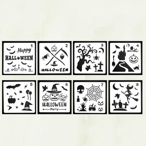  8 sztuk Halloween Plastikowy rysunek Szablony Pusty rysunek Kolorowanka - Zdjęcie 9 z 12