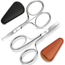 Stainless Steel Nose Hair Scissors with Rounded Safety Tips for Eyebrows Beard