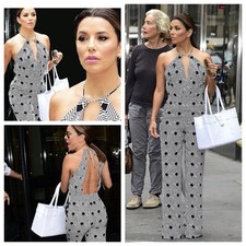 Size 4 498 DVF Diane von Furstenberg Ireland Geo Open Back Silk Jumpsuit ASO