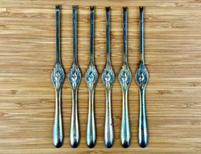 Lot of 6 VTG MCM Silver Plated Lobster Shellfish 7.5” Forks Pick Cocktail Sweden