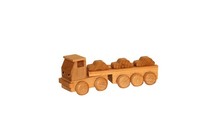 Holzspielzeug Sattelzug Mit Autoauflieger Natur LäNge Ca. 15 Cm Neu Holzauto