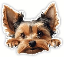 2pcs Peeking Vinyl Decal 5.51"x4.72", Cute Small Dog Sticker for Car, Laptop, Wi