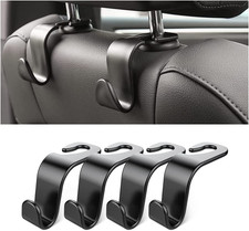 Car Back Seat Headrest Hooks, 4 Pack Black Stylish Back Seat Hanger for Car Hand