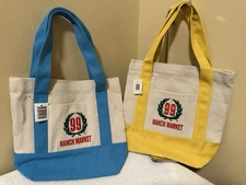 NEW 2 Ranch 99 Mini Totes - Blue and Yellow
