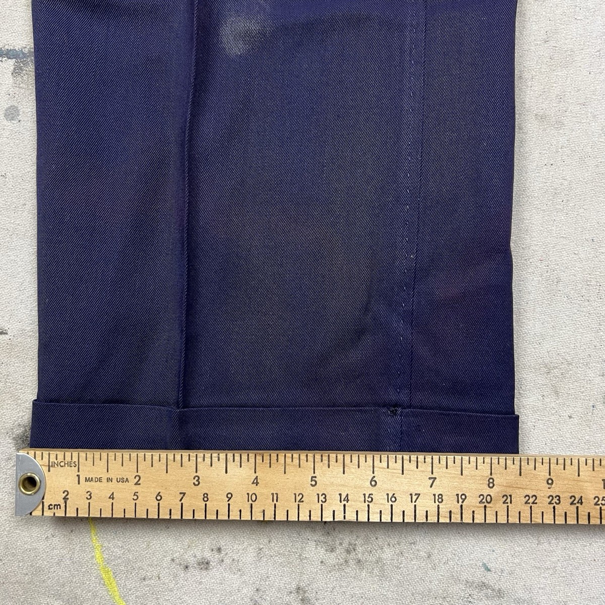 Vintage 50s Purple Gabardine Rayon Drop Loop Pants Trousers Men
