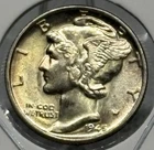 1945 Mercury Dime, Beautiful, AU/BU, 90% Silver, Very Nice!🔥