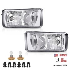 Front Bumper Fog Lights W/Bulbs Compatible With 07-15 Chevy Silverado Clear