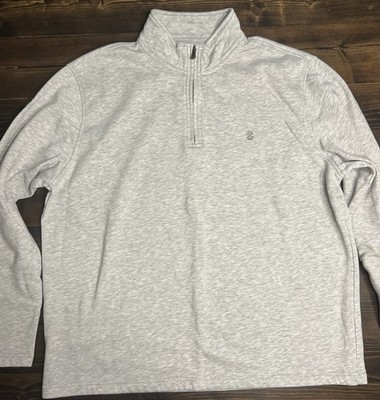 IZOD XL Gray Men's 1/4 Zip Mock Neck Pullover Long Sleeve Activewear Top