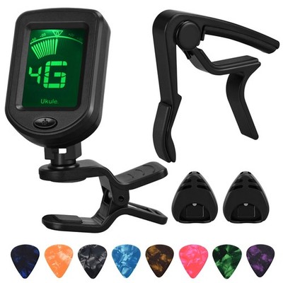 Guitar Capo Tuner Set With Picks And Holder For Beginners And Players Random New