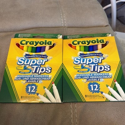 X2 12 Crayola Super Tips hell waschbar aufwendbare Marker Filzstifte Farbstifte