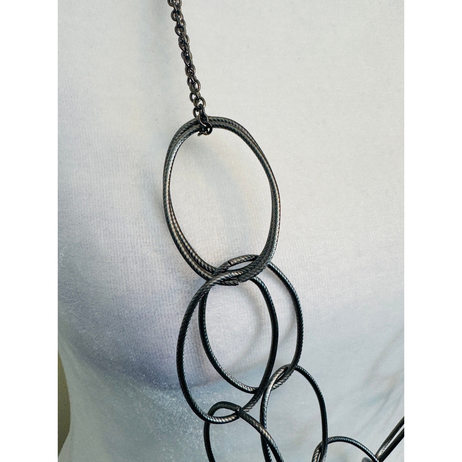 Long Large Oval Interlinking Double Chain Necklac… - image 4