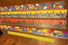Teacher Bulletin Board Borders Lot Comic Superhero City Skyline Classroom Decor
