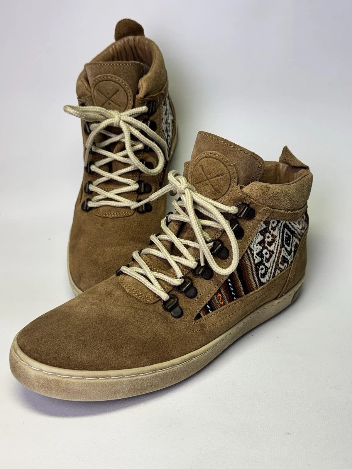 Inkkas Tan Suede Peruvian Textiles Camping Boots Women’s Size US 11 SRP $149 EUC