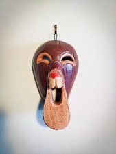 Westafrikanische Maske handgeschnitzt Hartholz um 1950 1970 afrikanische Kunst Wandbehang