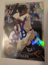 Jacob Heyward Signed 2016 Bowman Refractor Baseball Card SF Giants #bdc-51