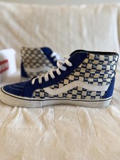 supreme vans sk8-hi blue checker logo FW16