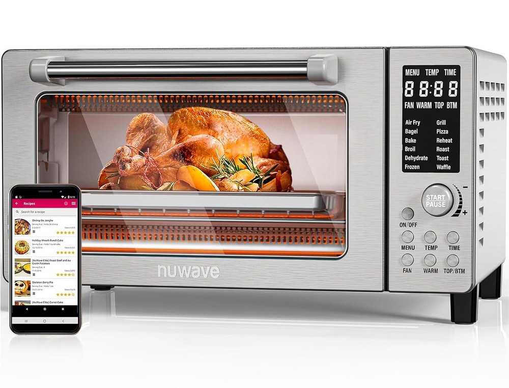 12-in-1 Smart Air Fryer Toaster Oven 1800W Convection Countertop 21QT Capacity