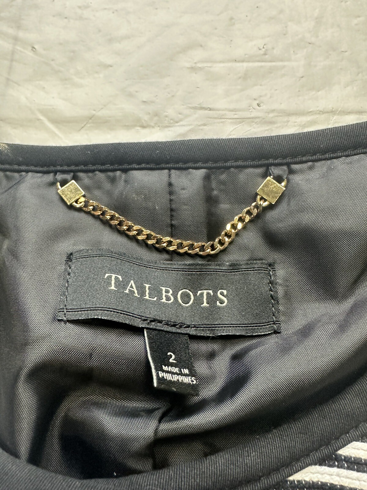 Talbots Black White Striped Structured Jacket Bla… - image 3