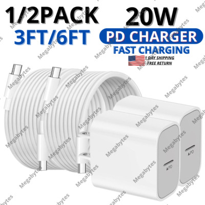Fast Charger 20W PD Power Adapter Sync USB C to Type C Cable For Samsung MacBook