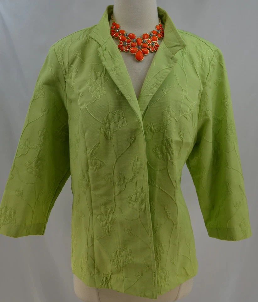 CJ C J Banks Chaqueta Blazer Luz Boucle Frente Abierto Abrigo Top 3/4 SLV Lima Talla 1X Foto 2 de 4