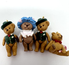 Hallmark Miniature Teddy Bear Lot Of 4 Ornaments