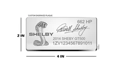 Custom  GT500 Mustang / Truck Interior Engine Engraved Badge Dash Plaque