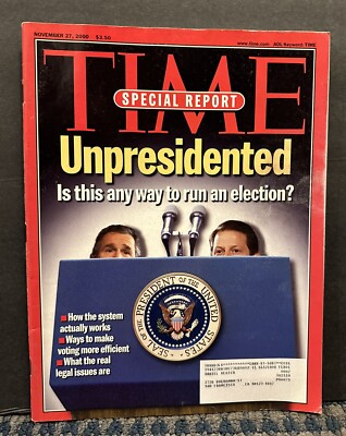 2000 November 27th Time Magazine, George Bush, Al Gore (B32)