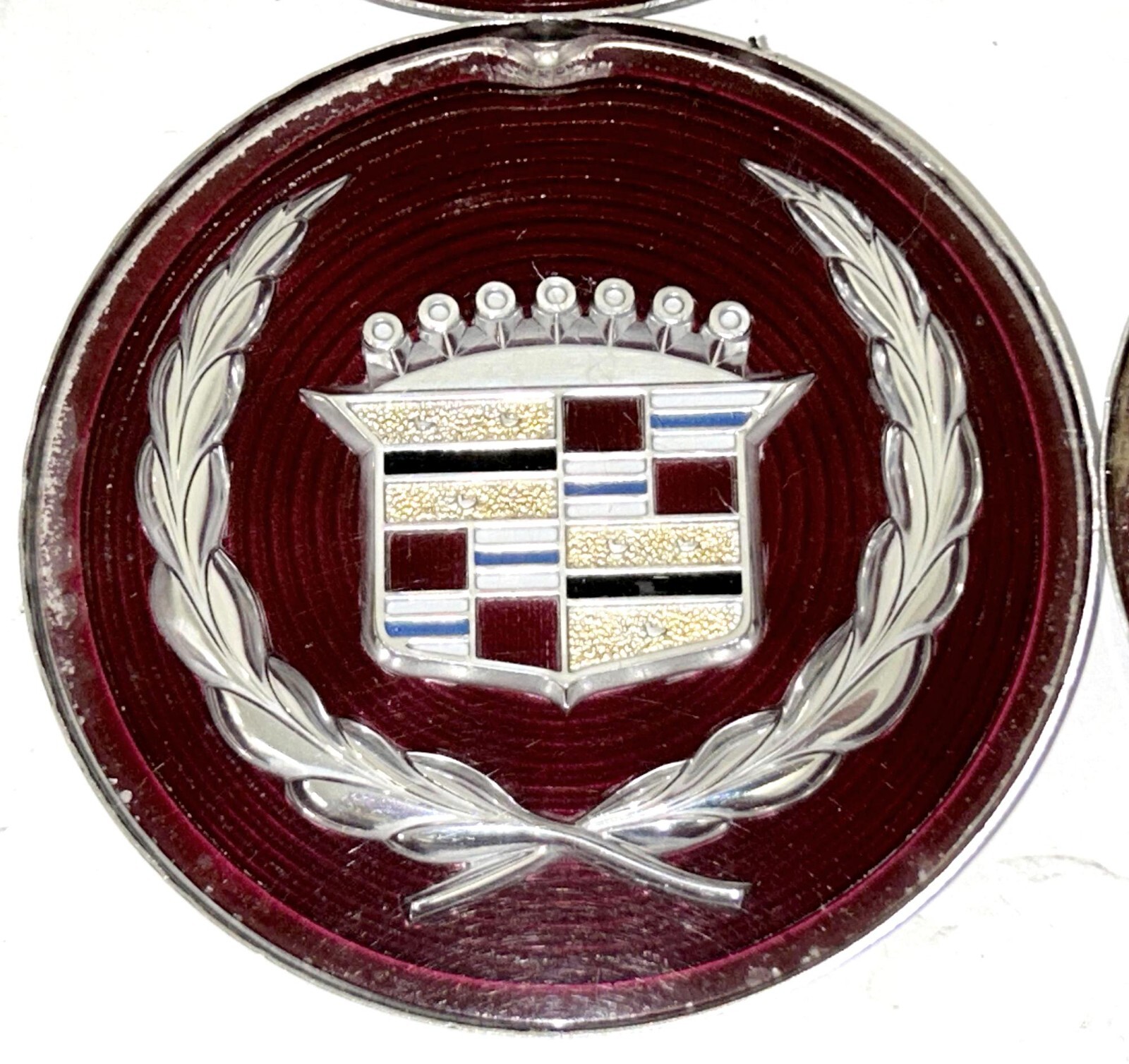 86 87 88 Cadillac Deville—14" Wire Wheel Center Hub Cap Medallions, 4pc eBay