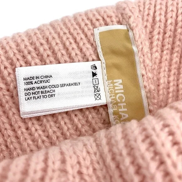 Michael Kors Crystal Embellished Logo Beanie Hat One Size Powder Blush Nwt $88 Michael Kors Crystal Embellished Logo Beanie Hat One Size  main image 2