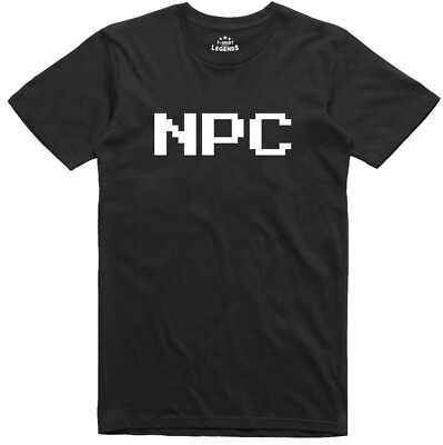 Gamer T Shirt Mens RPG Geek Anti Social NPC Slogan Regular Fit Tee