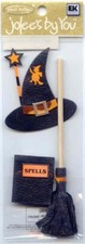 Jolee's by You 3-D non adhesive Halloween WITCH'S SPELL  BROOM FREE SHIP 56212