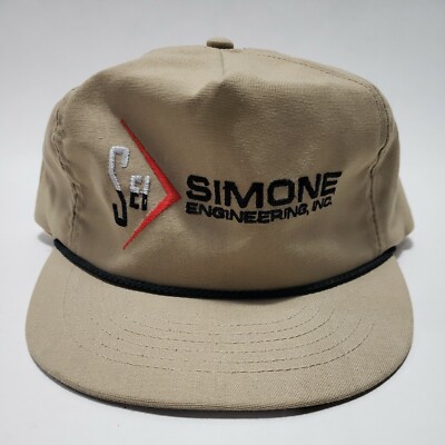 Simon Engineering Inc Vintage Patch  Snapback Hat Tan