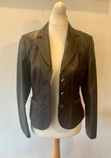 Fitted Leather Jacket - Gerry Weber Size 10